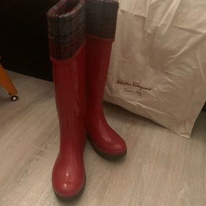 Salvatore Ferragamo Rain Boots Red